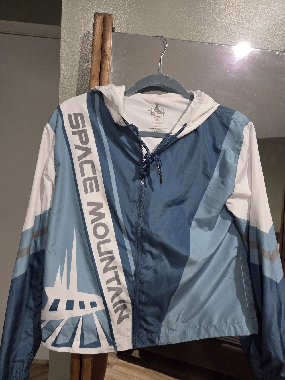 Disney Space Mountain Blue White Windbreaker Jacket